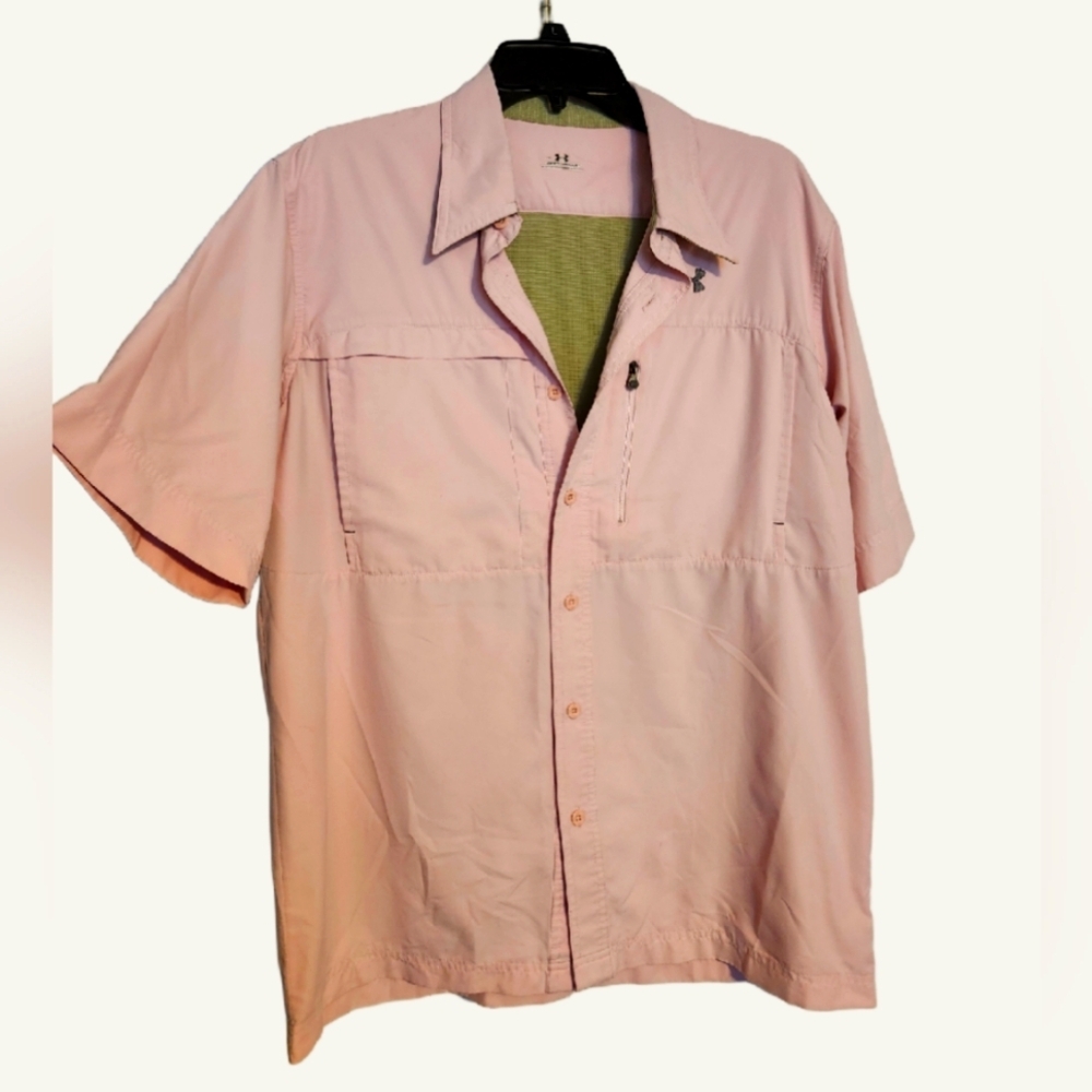 Under Armour Womens Blush Button-up Moisture Wicking Size M